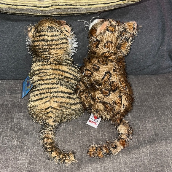 WEBKINZ Ganz TIGER RETIRED & LEOPARD HM031 & HM032 w/hang & but Tag No Code - Picture 5 of 16